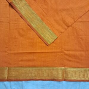 Mango Yellow with Honeycomb border and Grand Palloo - Kalyani Cotton Full Width Saree for Costume