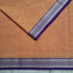 Orange with Purple Diamond and Thilakam Border- Mangalgiri Bharatanatyam Practice Saree