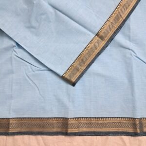 Light Blue with Grey Diamond and Thilakam Border- Mangalgiri Bharatanatyam Practice Saree