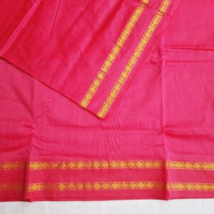Pink with Double Pett Zari Border - Kalyani Cotton Bharatanatyam Practice Saree