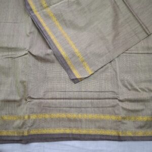 Grey with Double Pett Zari Border - Kalyani Cotton Bharatanatyam Practice Saree