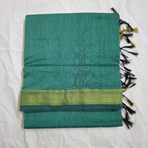 Jade Green with Honeycomb Zari Border - Kalyani Cotton Bharatanatyam Practice Saree