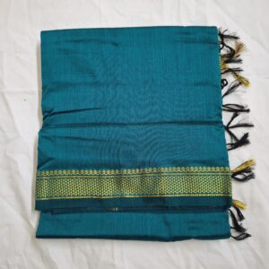 Rama Green with Honeycomb Zari Border - Kalyani Cotton Bharatanatyam Practice Saree
