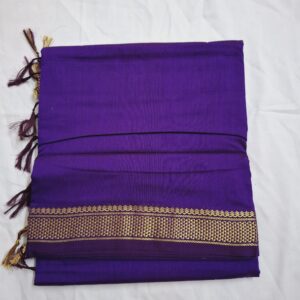 Purple with Honeycomb Zari Border - Kalyani Cotton Bharatanatyam Practice Saree