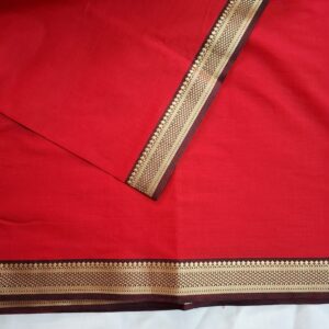 Chilli Red with Brown Diamond and Thilakam Border- Mangalgiri Bharatanatyam Practice Saree