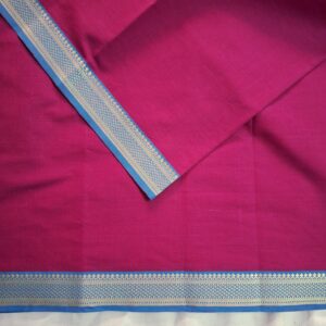 Pink with Light Blue Diamond and Thilakam Border- Mangalgiri Bharatanatyam Practice Saree