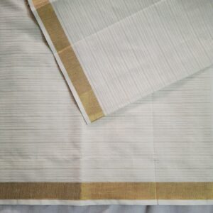 White with Gold Border- Mangalgiri Vaira-Oosi Bharatanatyam Practice Saree