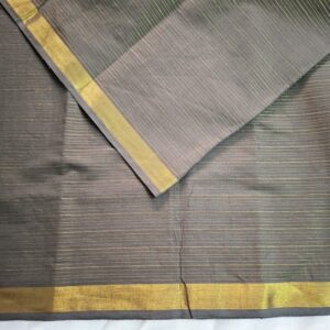Elephant Grey with Gold Border- Mangalgiri Vaira-Oosi Bharatanatyam Practice Saree